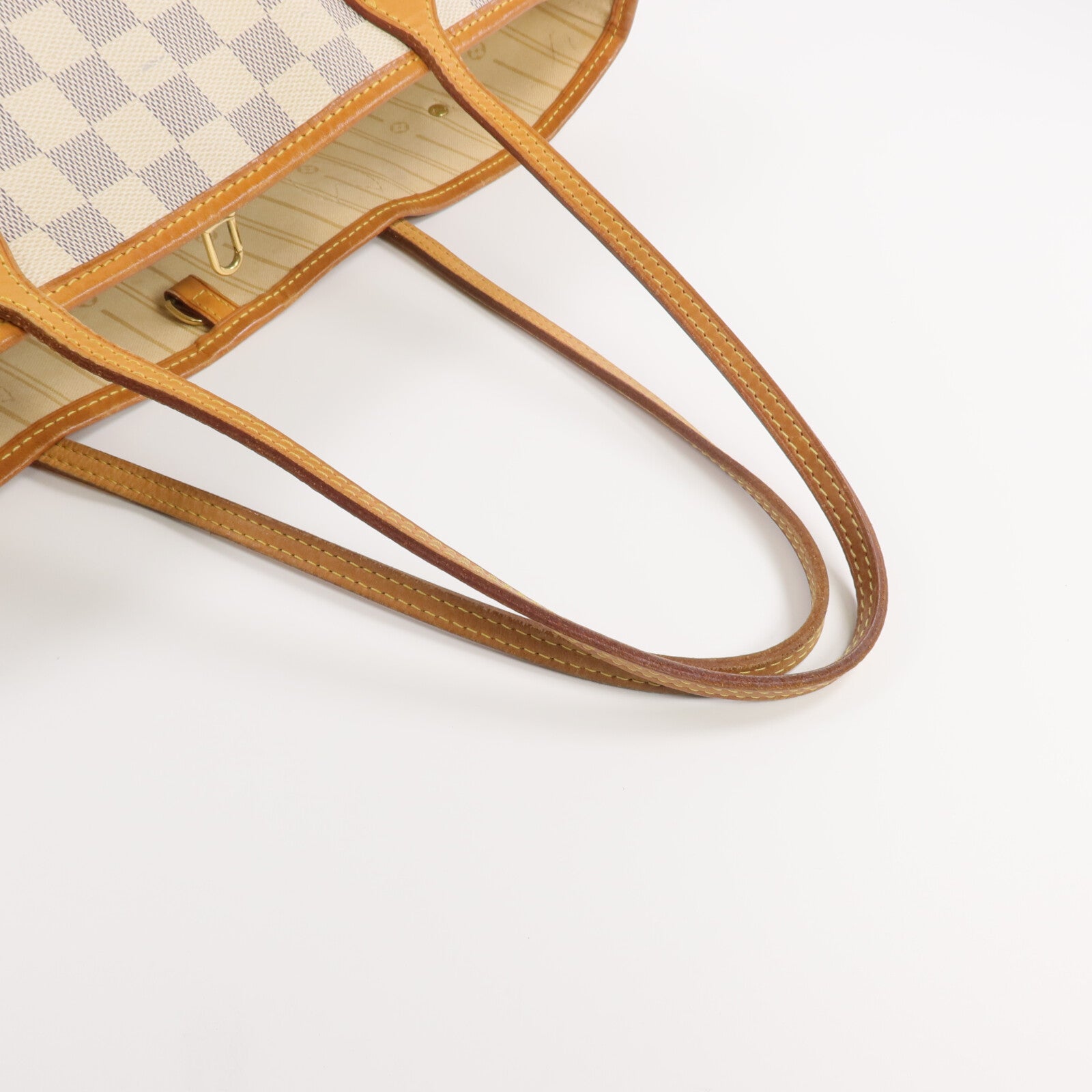 LOUIS VUITTON Damier Neverfull MM金扣手挽袋