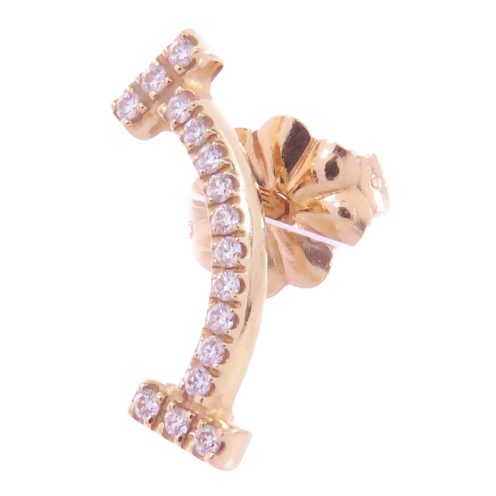 TIFFANY＆CO 18K玫瑰金T Smile Single Earring鑽石耳環