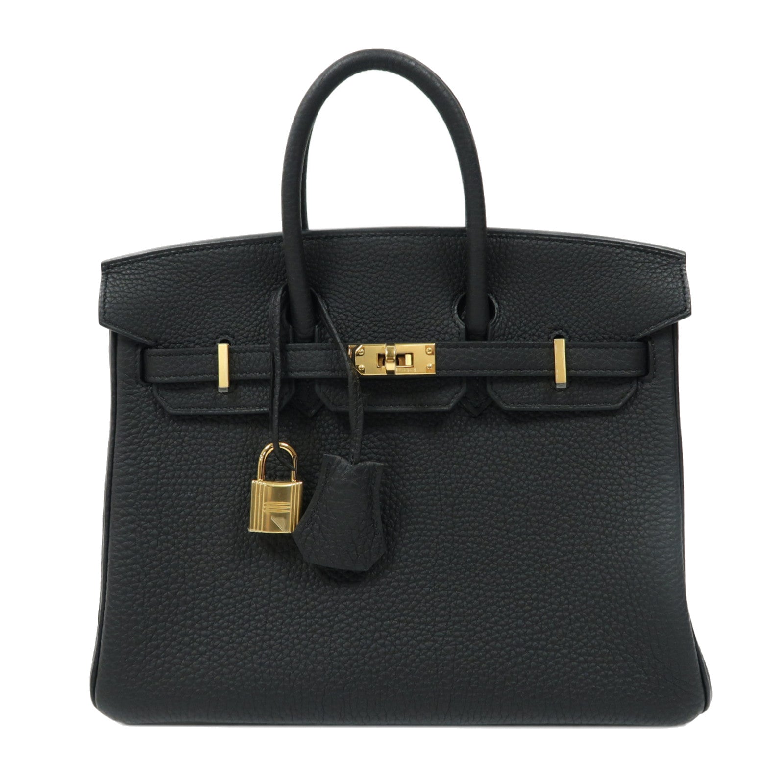 HERMES Togo皮革Birkin 25金扣手挽袋黑色
