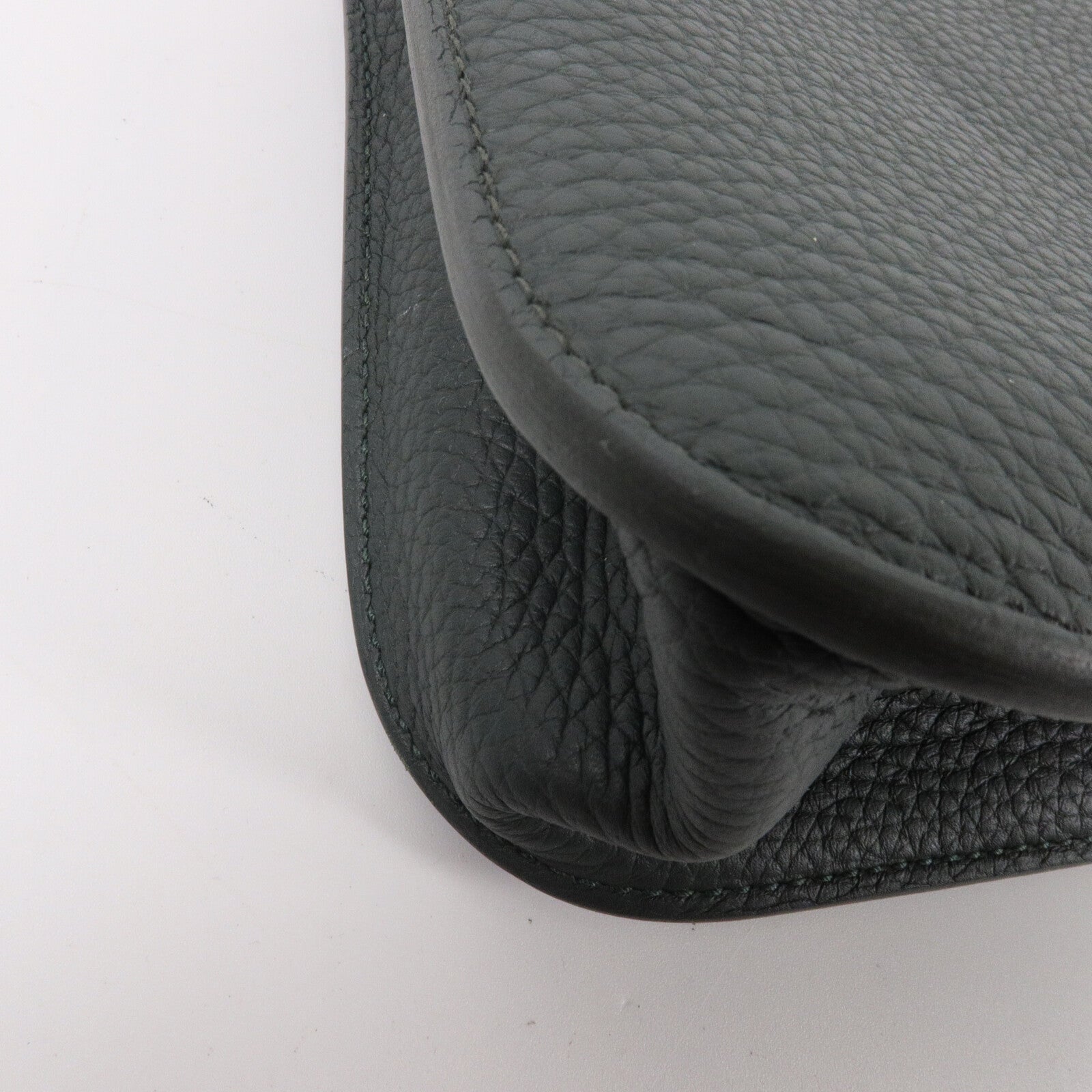 HERMES Clemence皮革Halzan 25手挽肩背兩用袋Vert Cypres