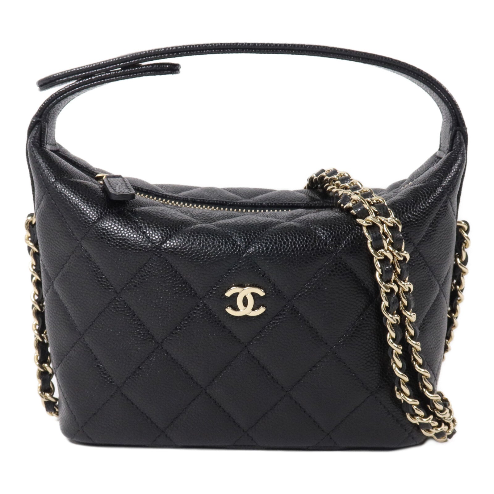 CHANEL 牛皮皮革Chain Shoulder鏈帶手挽肩背兩用袋