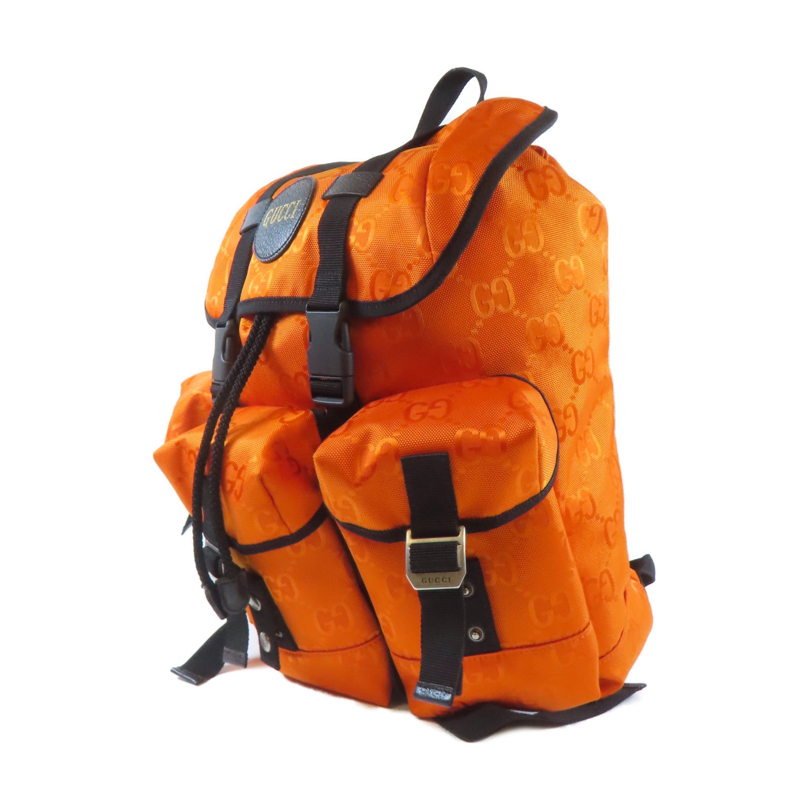 GUCCI 尼龍Rucksack BackPack銀扣背包橙色