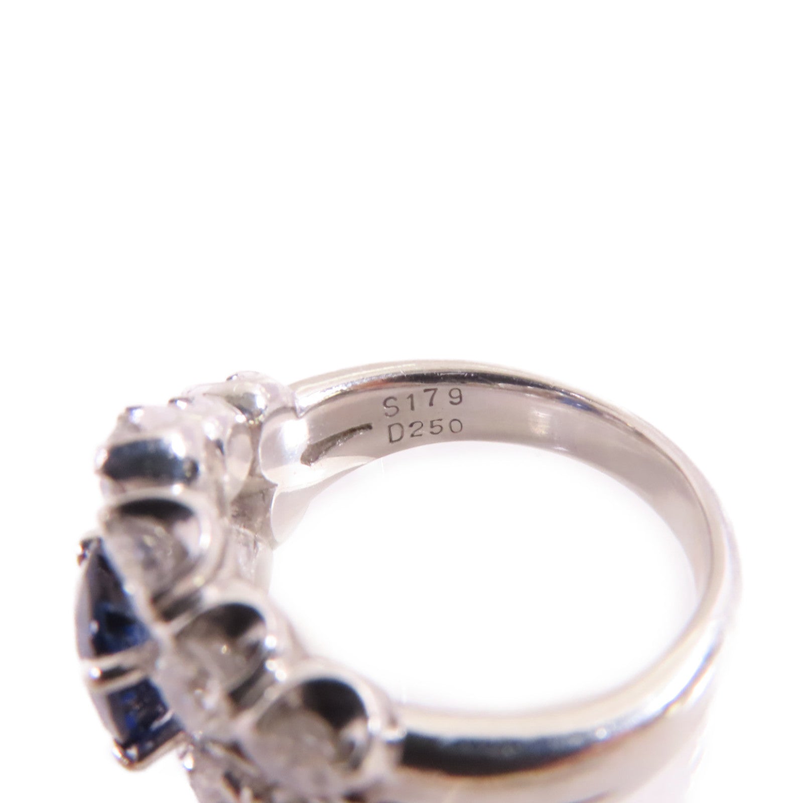 JEWELRY 【激減優惠】PT900鉑金/1.79ct藍寶石/2.50ct鑚石Sapphire Diamond Ring戒指US#7.5