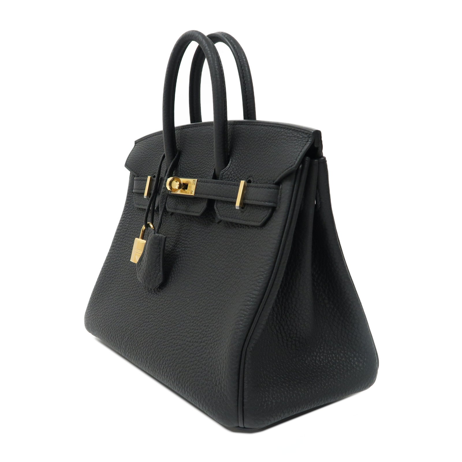 HERMES Togo皮革Birkin 25金扣手挽袋黑色