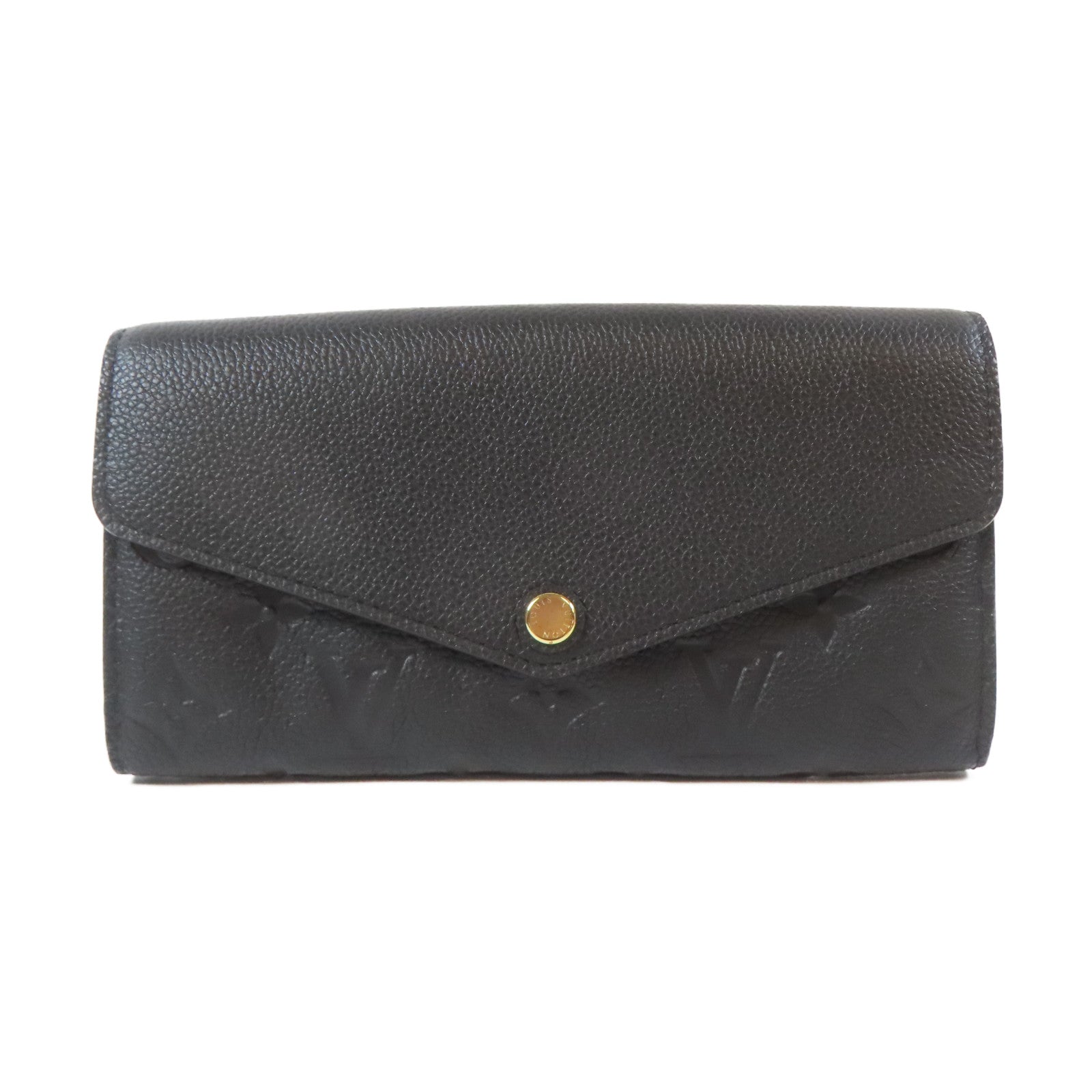 LOUIS VUITTON Monogram Empreinte Sarah金扣啪鈕長錢包黑色