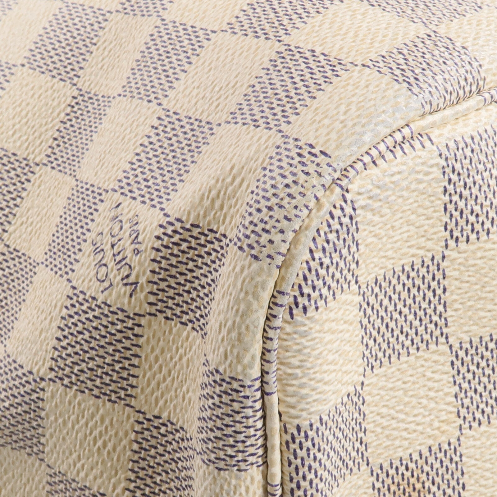 LOUIS VUITTON Damier Neverfull MM金扣手挽袋