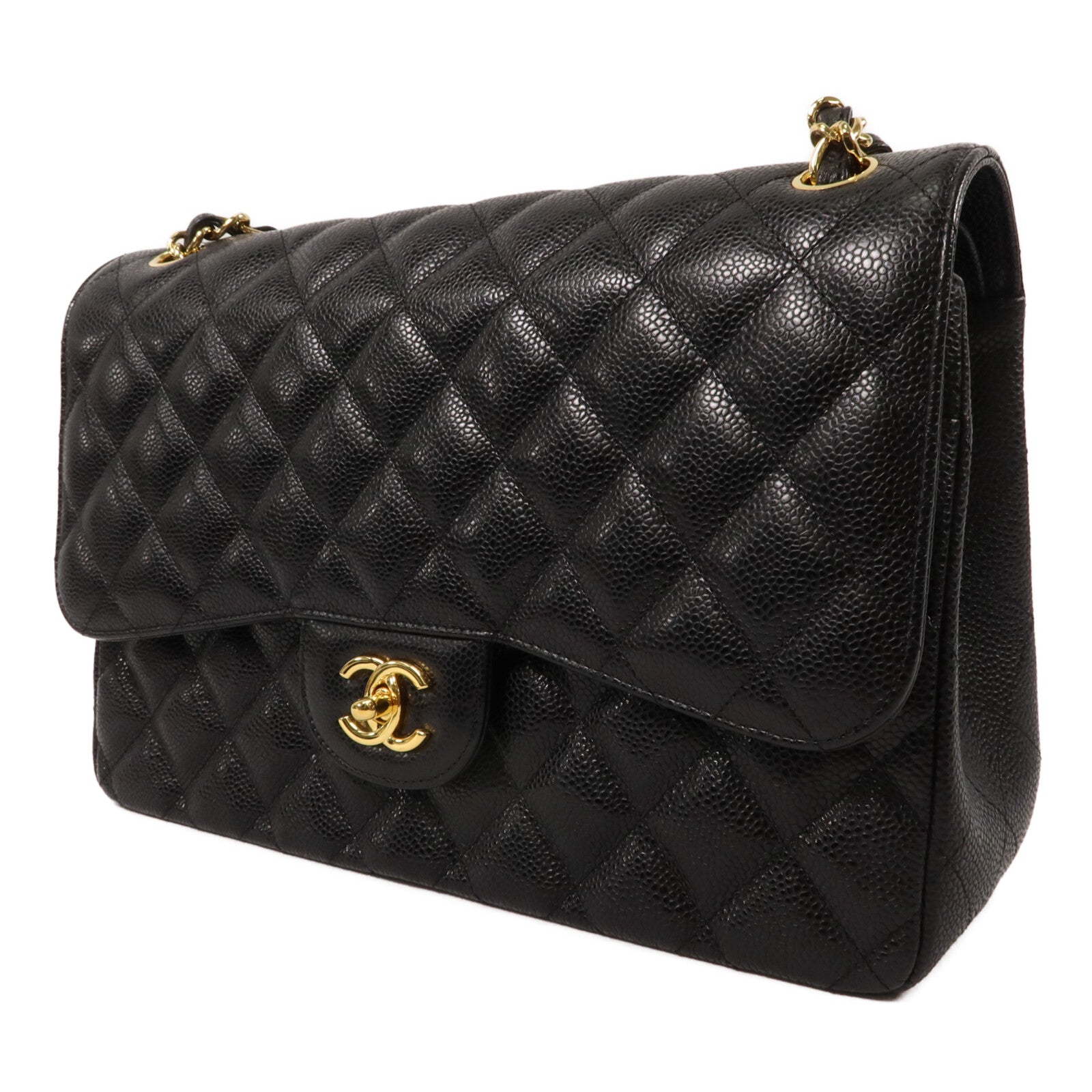 CHANEL 牛皮皮革Large Classic鏈帶肩背袋
