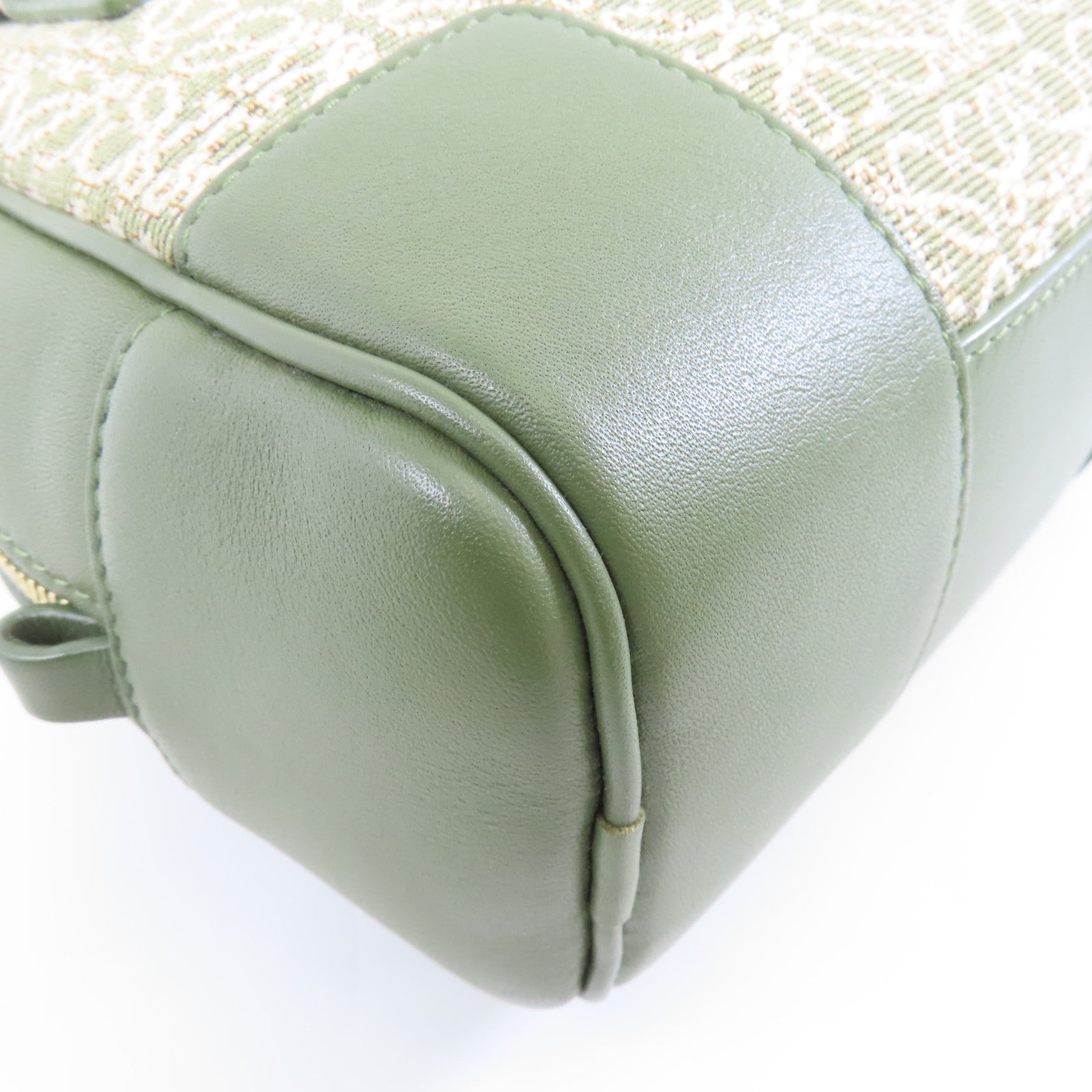 LOEWE 帆布/牛皮皮革Amazona 16金扣手挽肩背兩用袋綠色