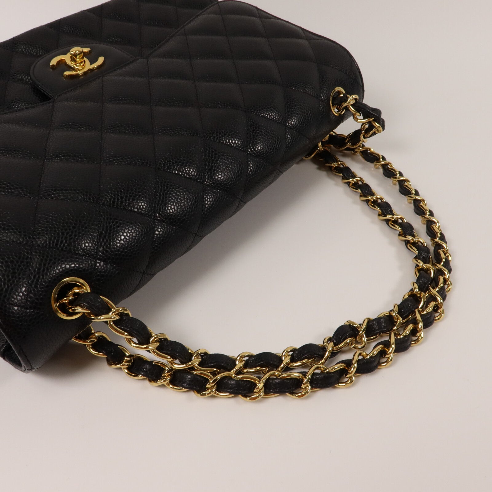 CHANEL 牛皮皮革Large Classic鏈帶肩背袋