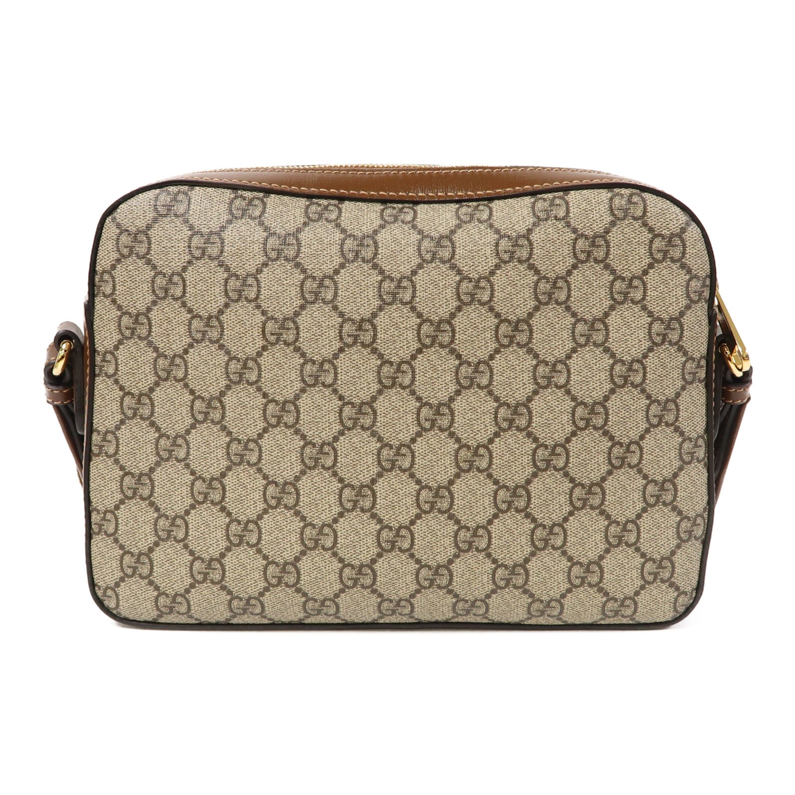 GUCCI 塗層帆布Shoulder Bag金扣肩背袋啡色