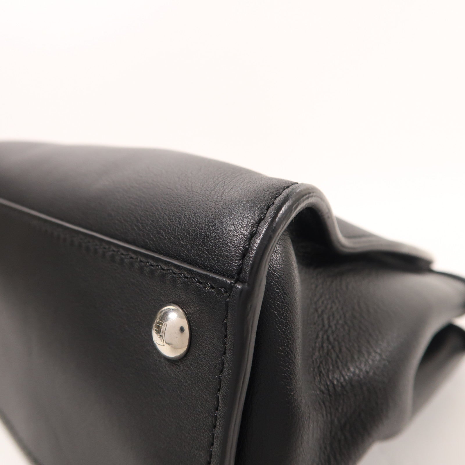 FENDI 牛皮/蛇皮皮革Peekaboo銀扣手挽肩背兩用袋