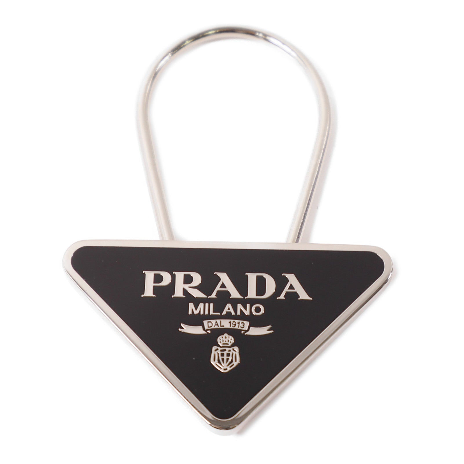 PRADA 金屬Key Ring鎖匙扣黑色/銀色