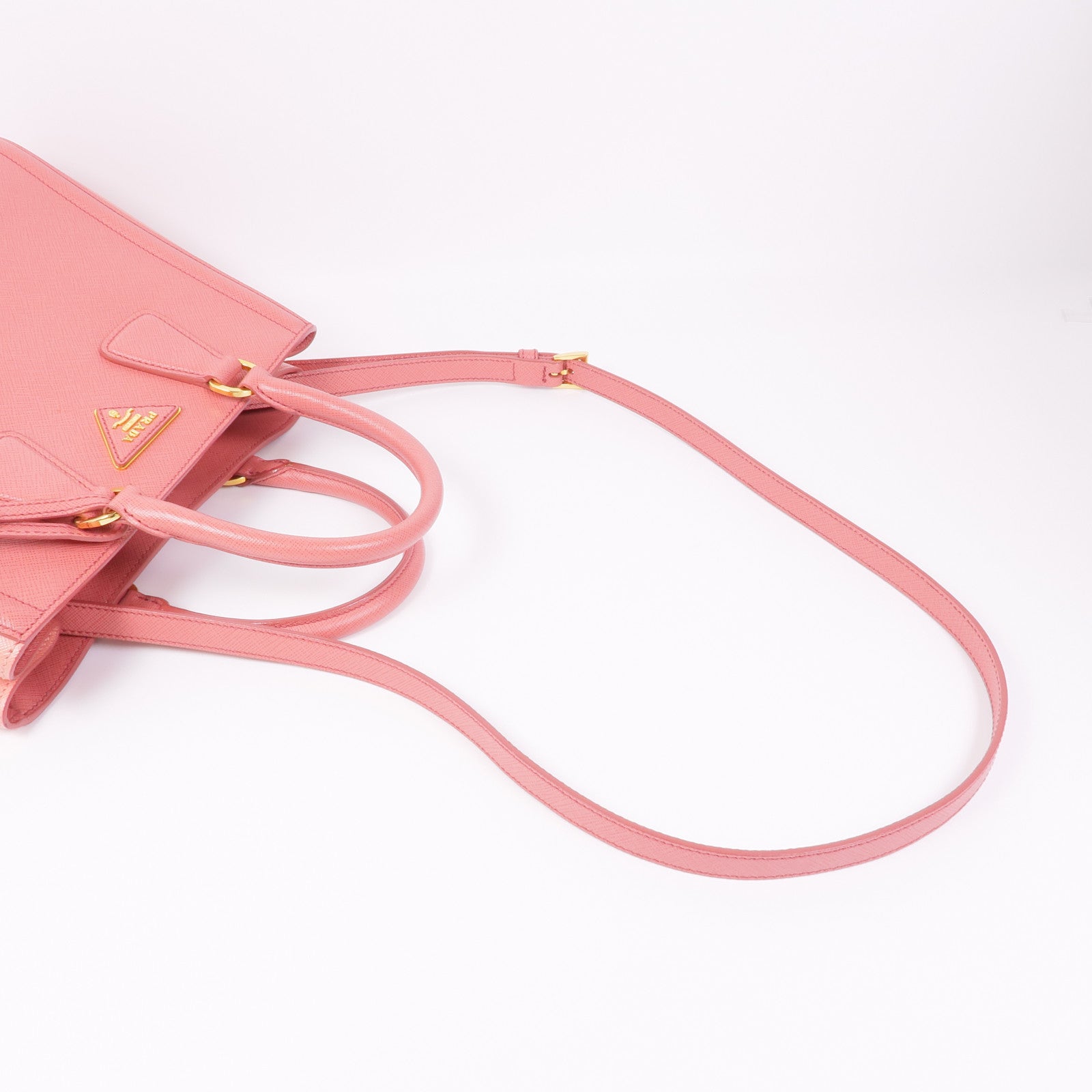 PRADA Saffiano皮革Galleria金扣手挽肩背兩用袋
