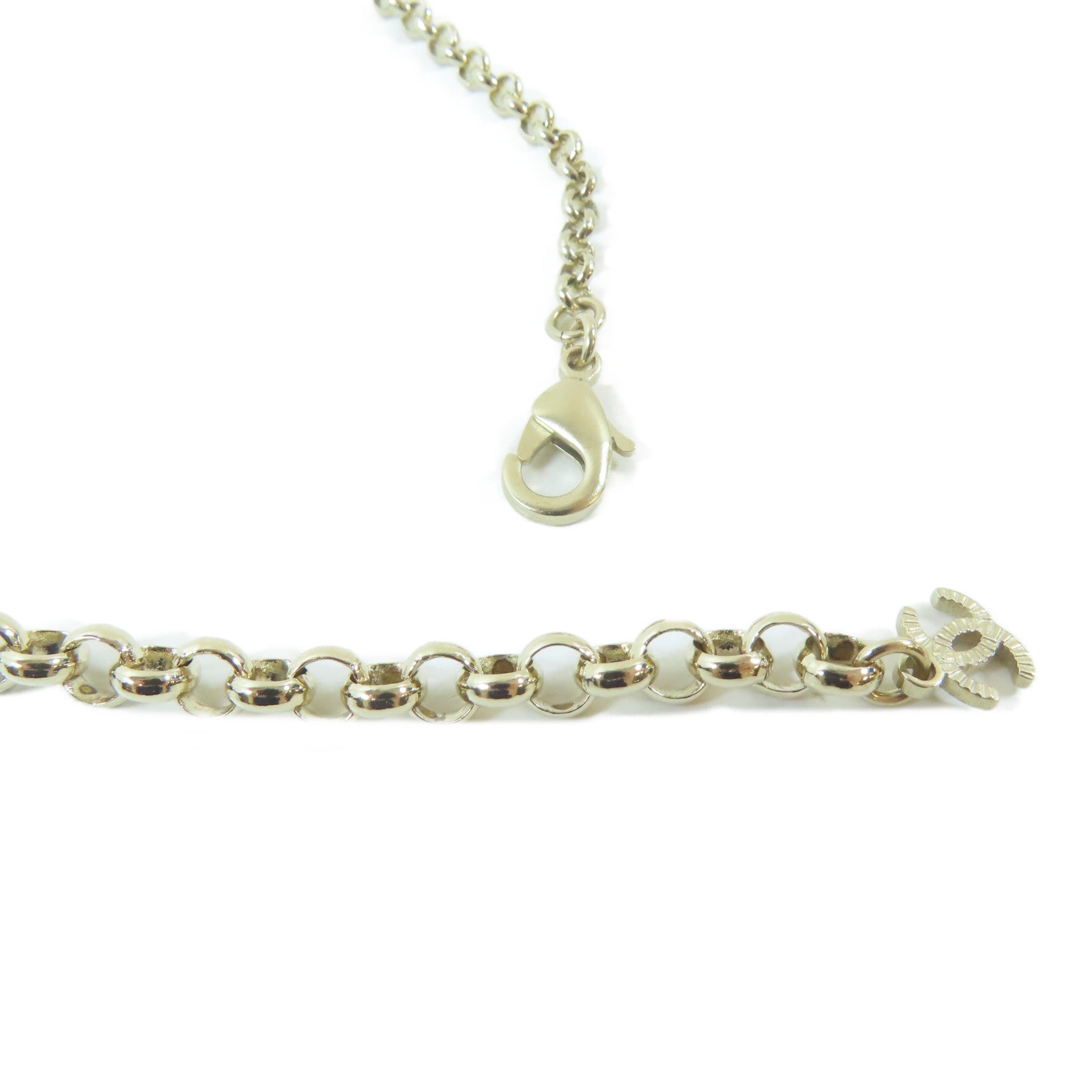 CHANEL 金屬Necklace項鍊銀色#48cm