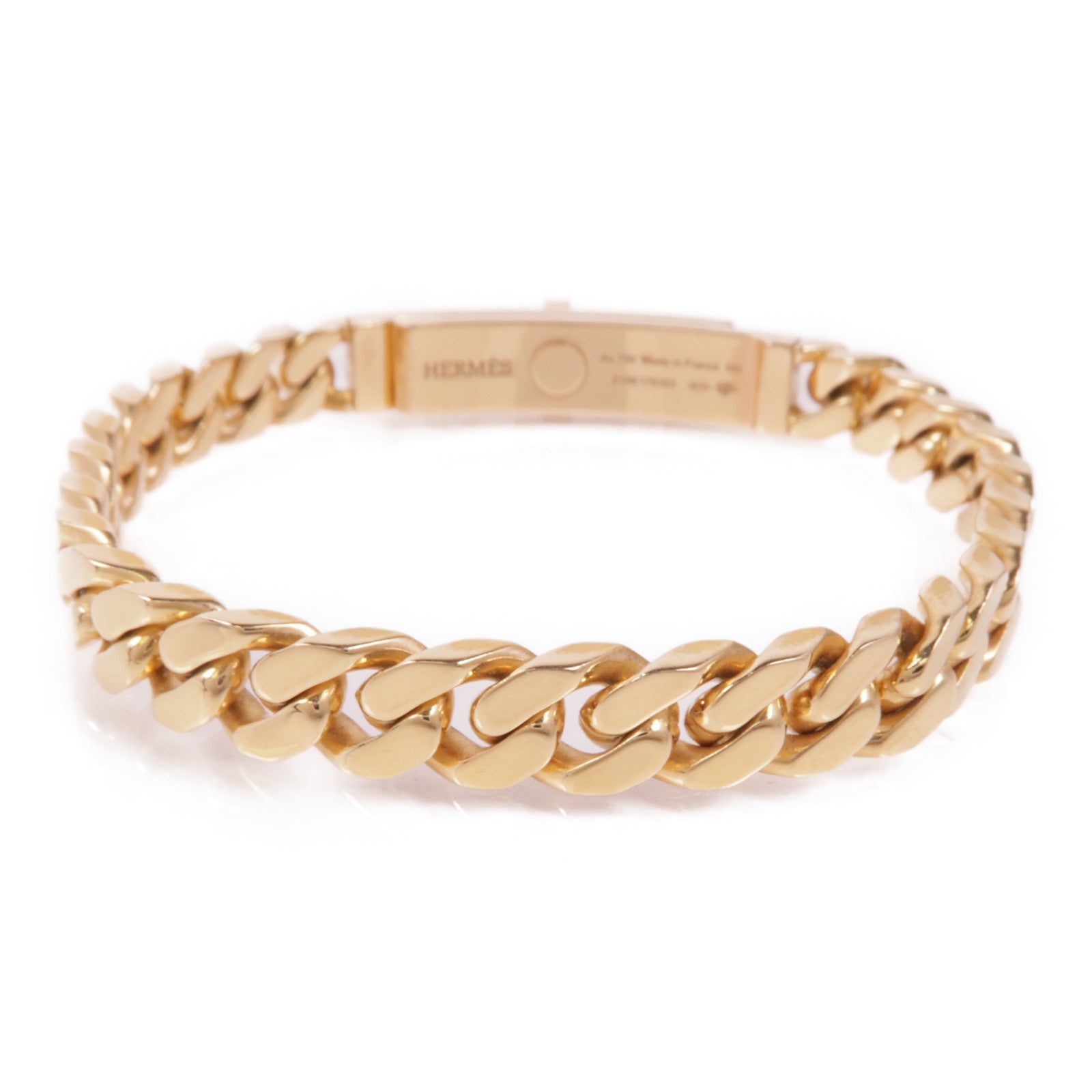 HERMES 18K玫瑰金Kelly Gourmette Bracelet鑽石手鏈