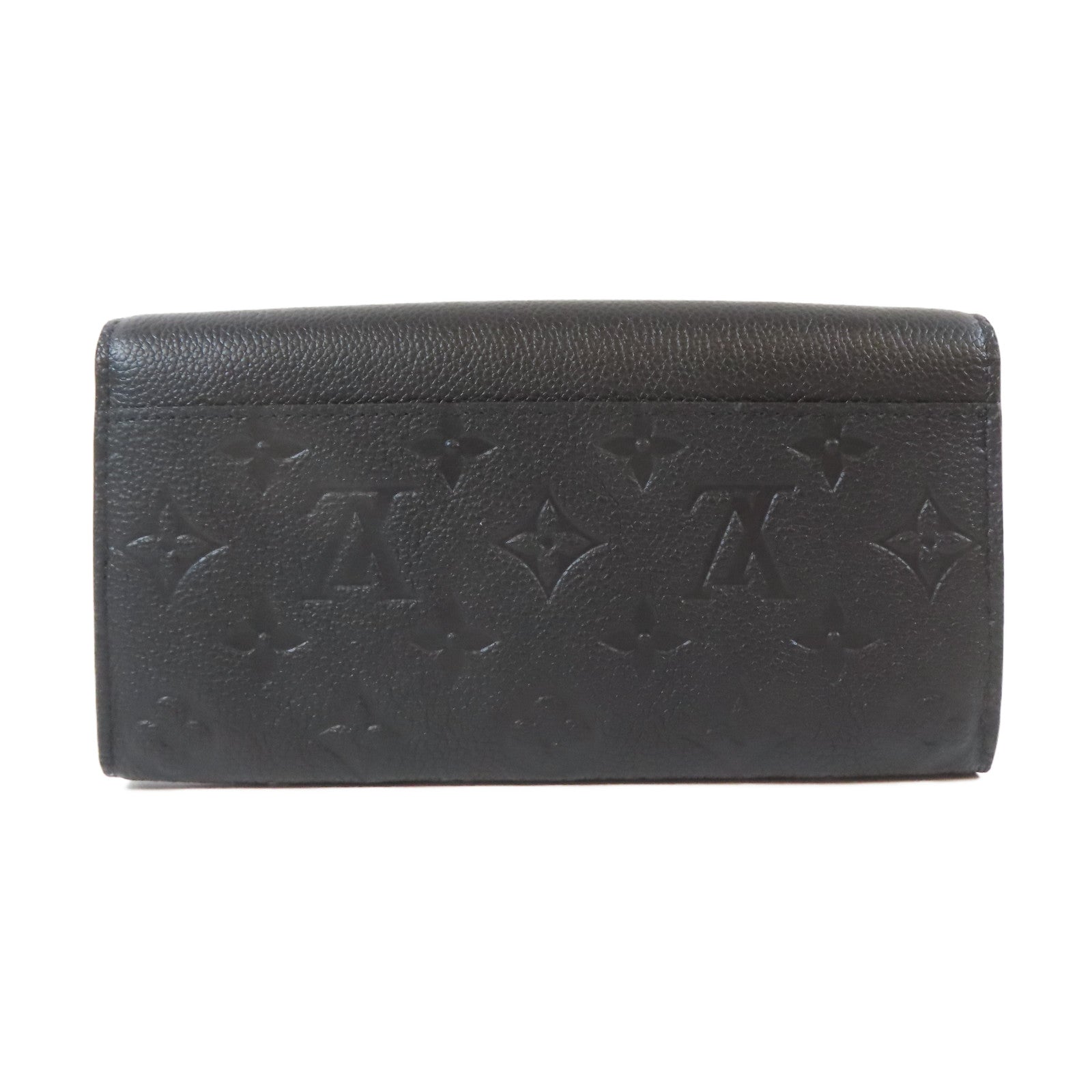 LOUIS VUITTON Monogram Empreinte Sarah金扣啪鈕長錢包黑色