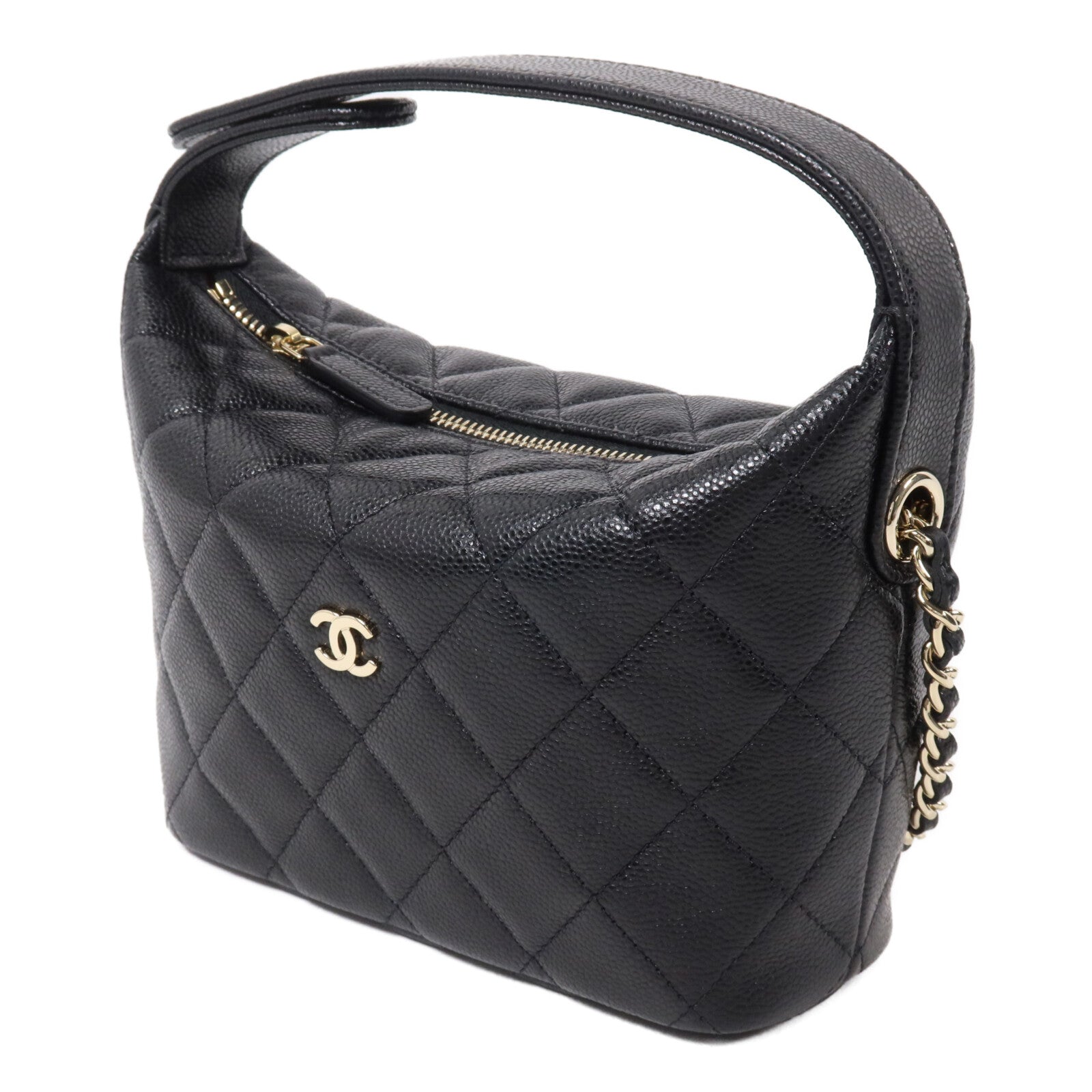 CHANEL 牛皮皮革Chain Shoulder鏈帶手挽肩背兩用袋