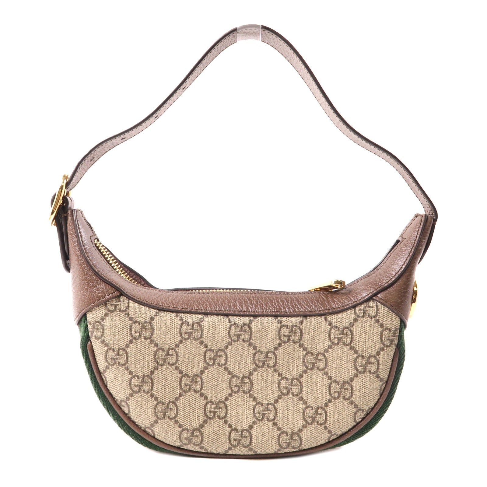 GUCCI 塗層帆布Ophidia金扣手挽袋棕色