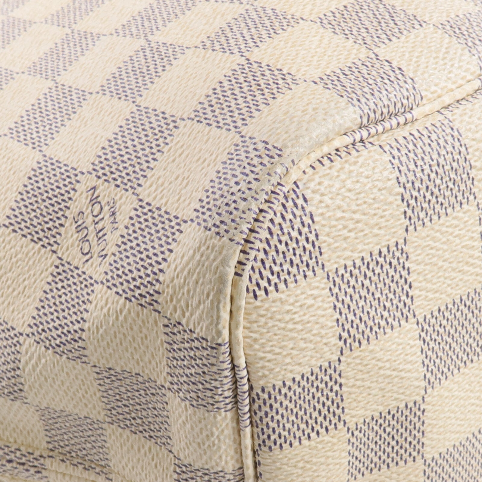 LOUIS VUITTON Damier Neverfull MM金扣手挽袋
