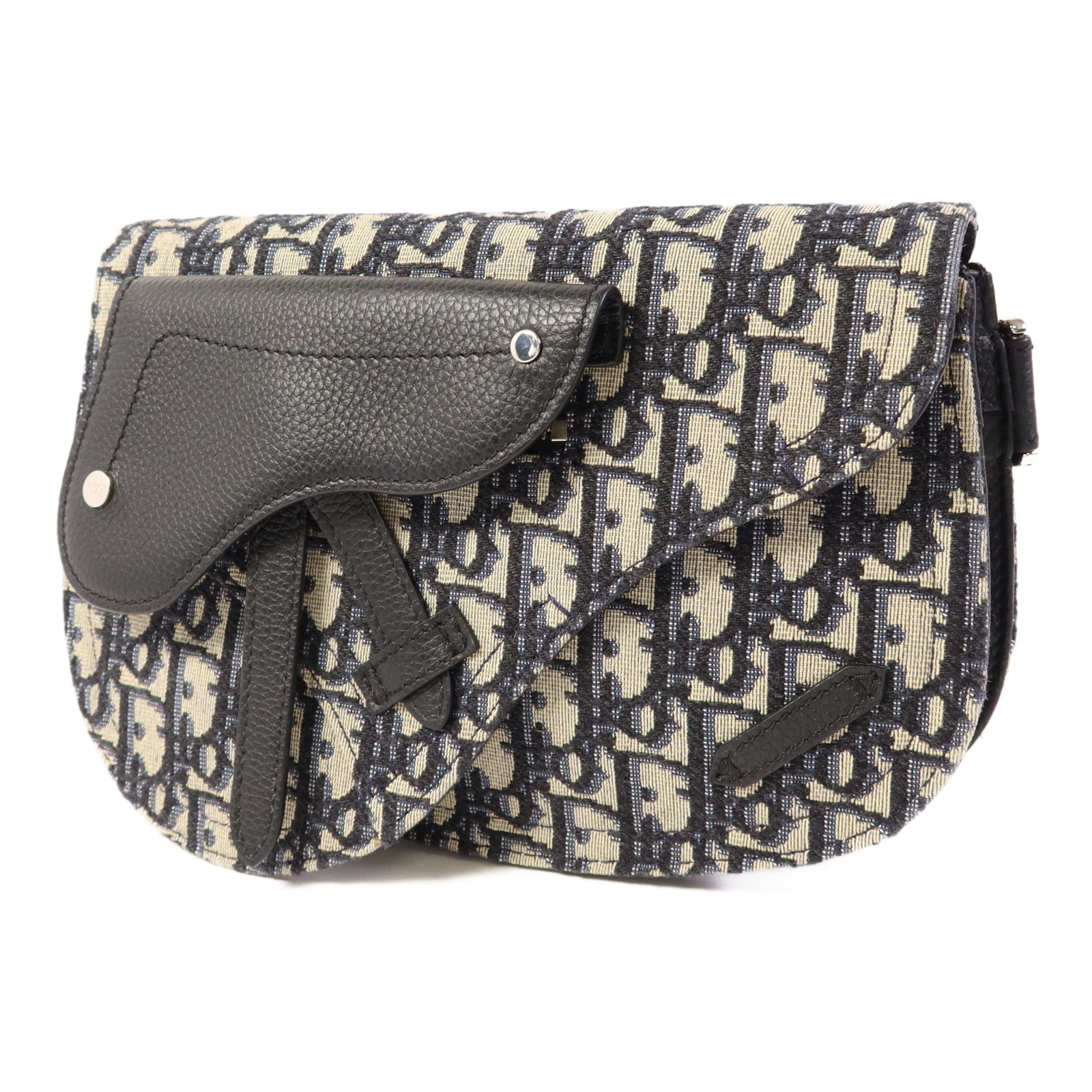 Dior 帆布Oblique Waist/Body Bag銀扣腰包