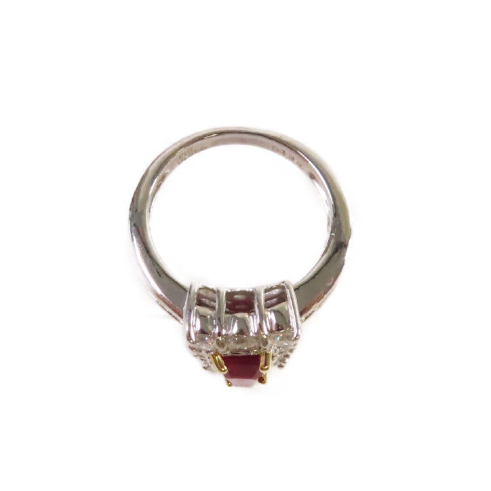 JEWELRY 【激減優惠】PT900鉑金/18K黃金/1.58ct紅寶石/1.38ct鑽石Ruby Ring戒指US#6.25