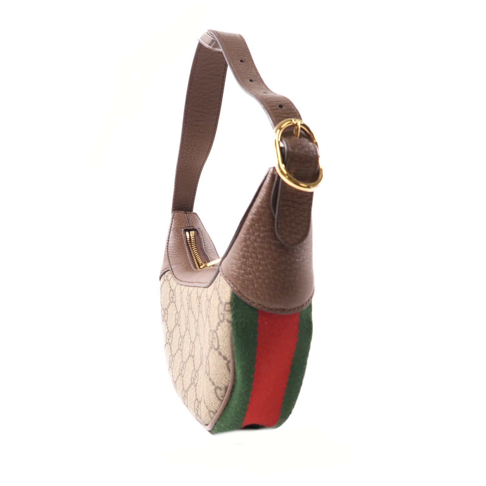 GUCCI 塗層帆布Ophidia金扣手挽袋棕色