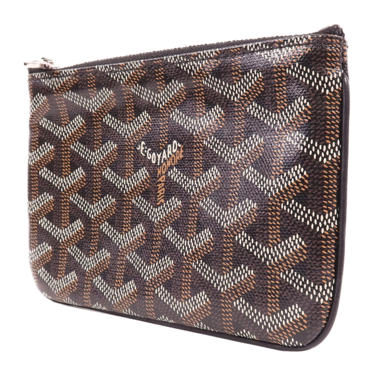 GOYARD 塗層帆布Pouch銀扣手拿包