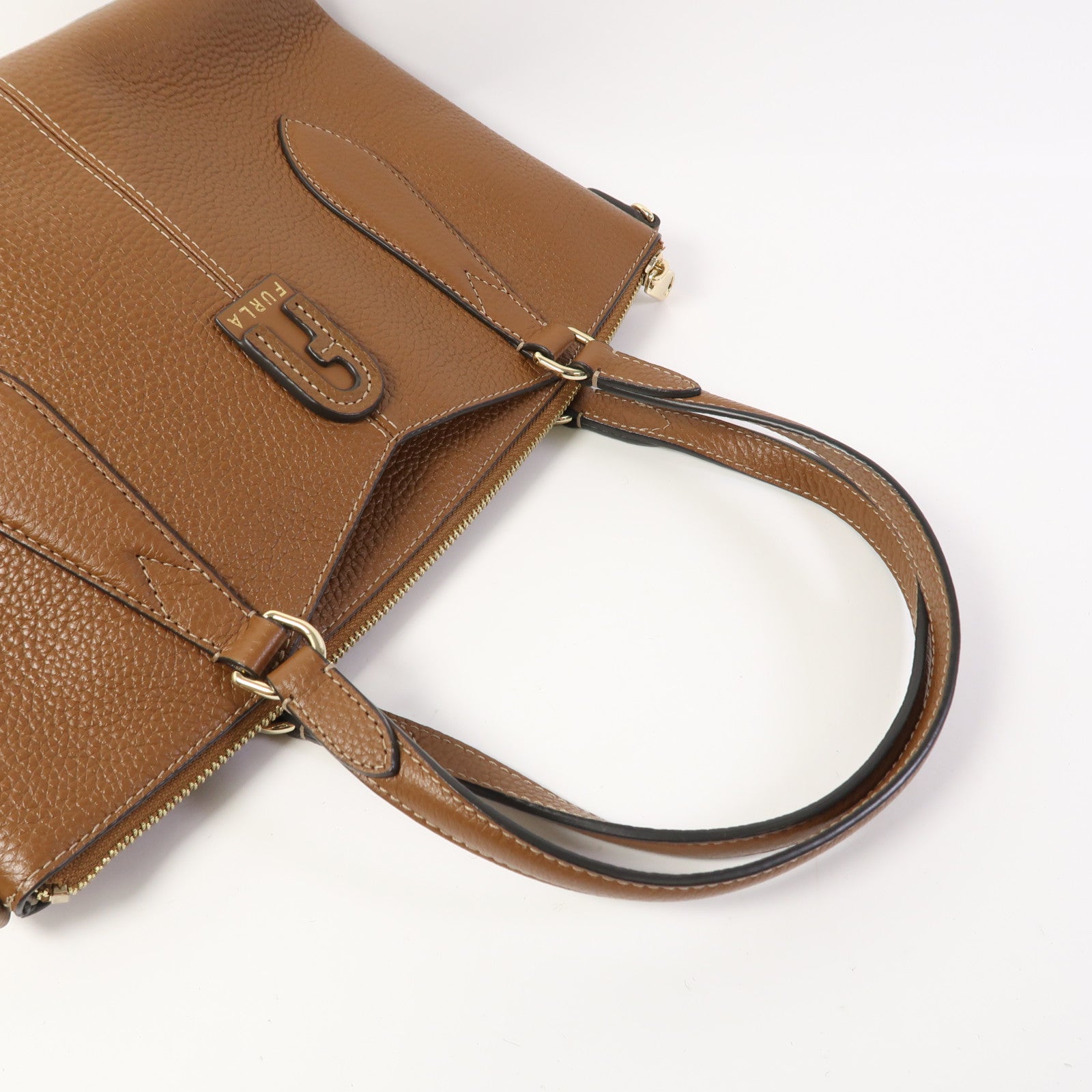 Furla 牛皮皮革Shoulder Bag金扣手挽肩背兩用袋