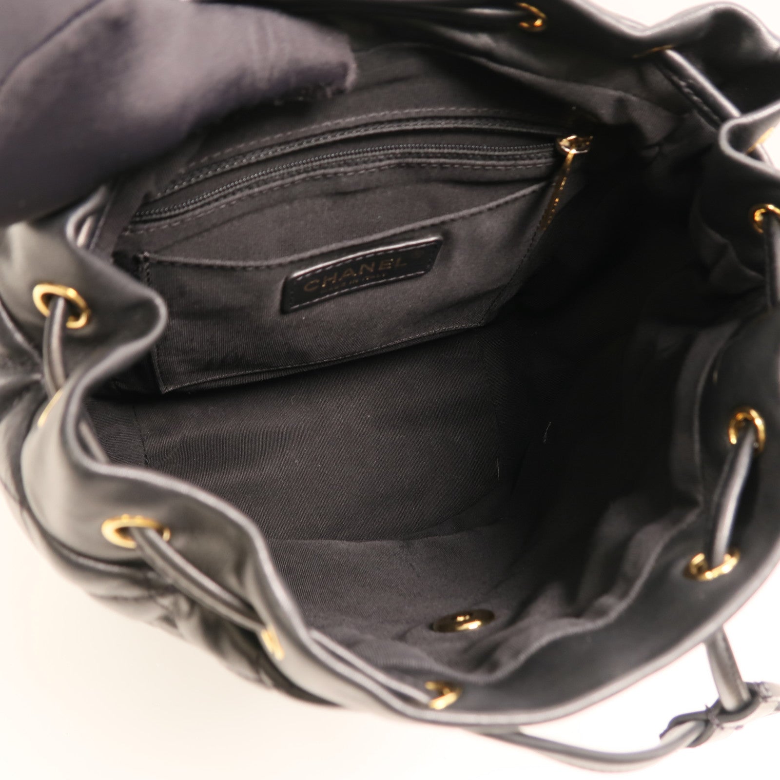 CHANEL 羊皮皮革Backpack Small金扣背包