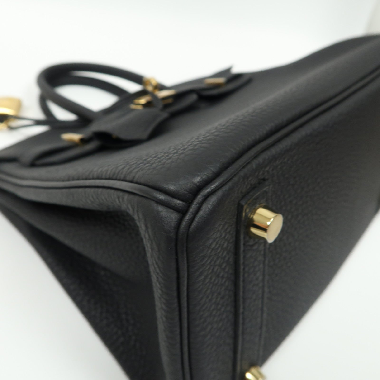 HERMES Togo皮革Birkin 25金扣手挽袋黑色