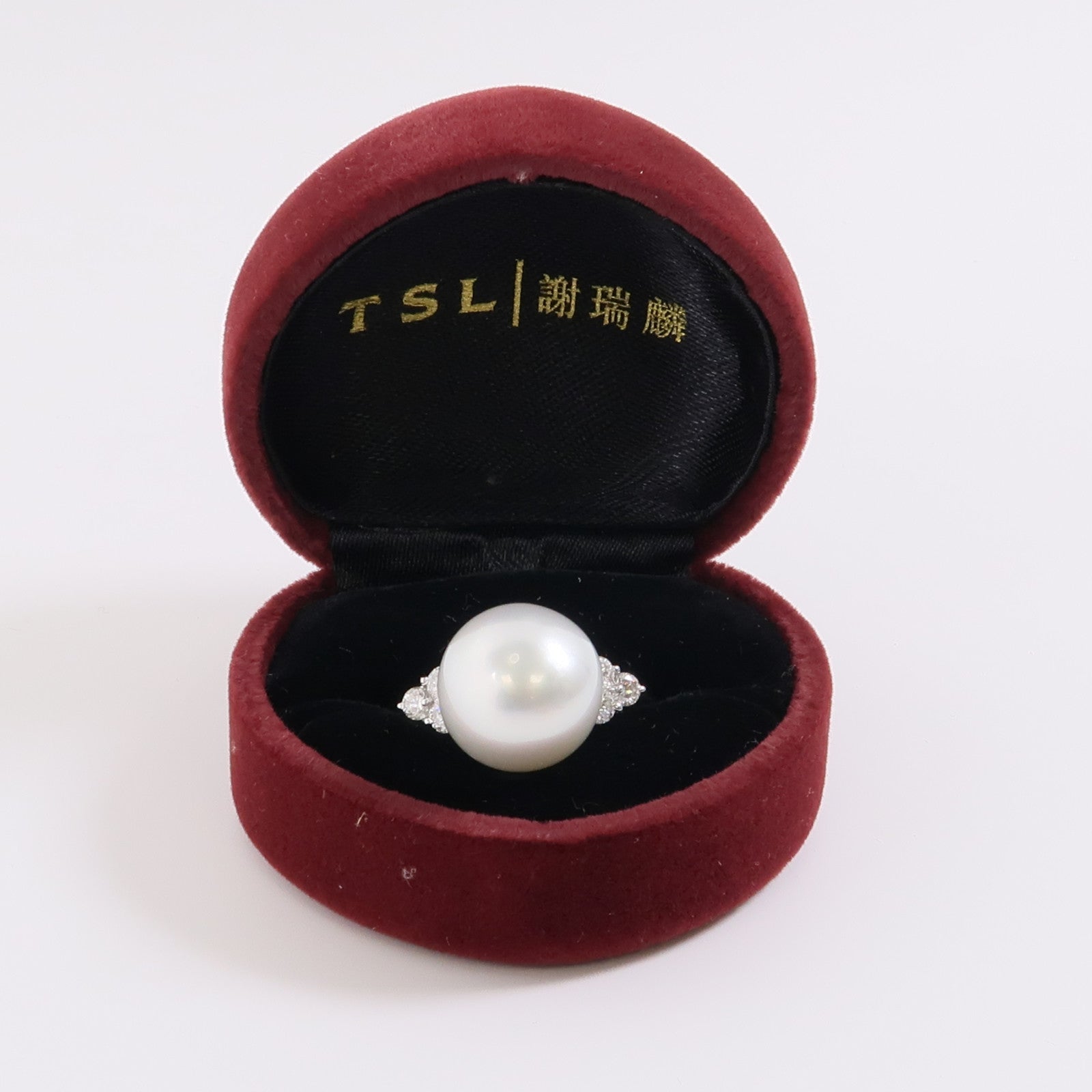 JEWELRY 18K白金Pearl/Diamond Ring珍珠/鑽石戒指US#7.75