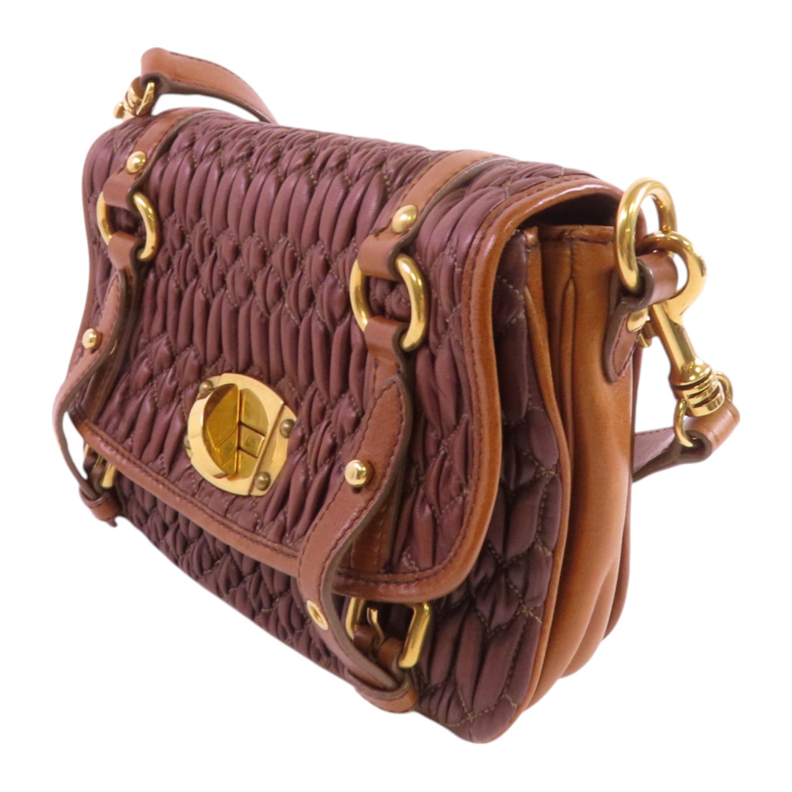 Miu Miu 羊皮皮革Shoulder Bag金扣肩背袋