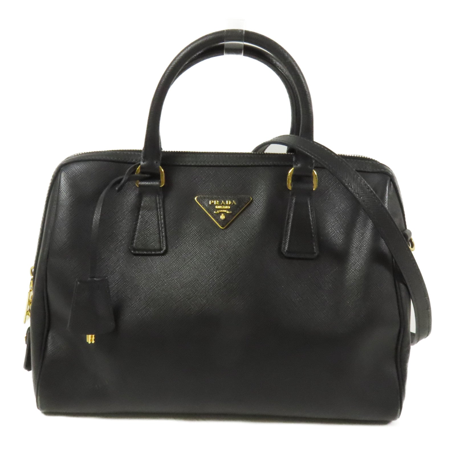 PRADA Saffiano皮革2Way Shoulder金扣手挽肩背兩用袋