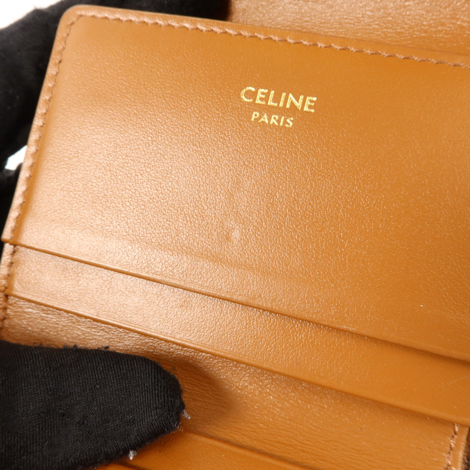CELINE Triomphe帆布Compact Wallet With Coin Purse錢包