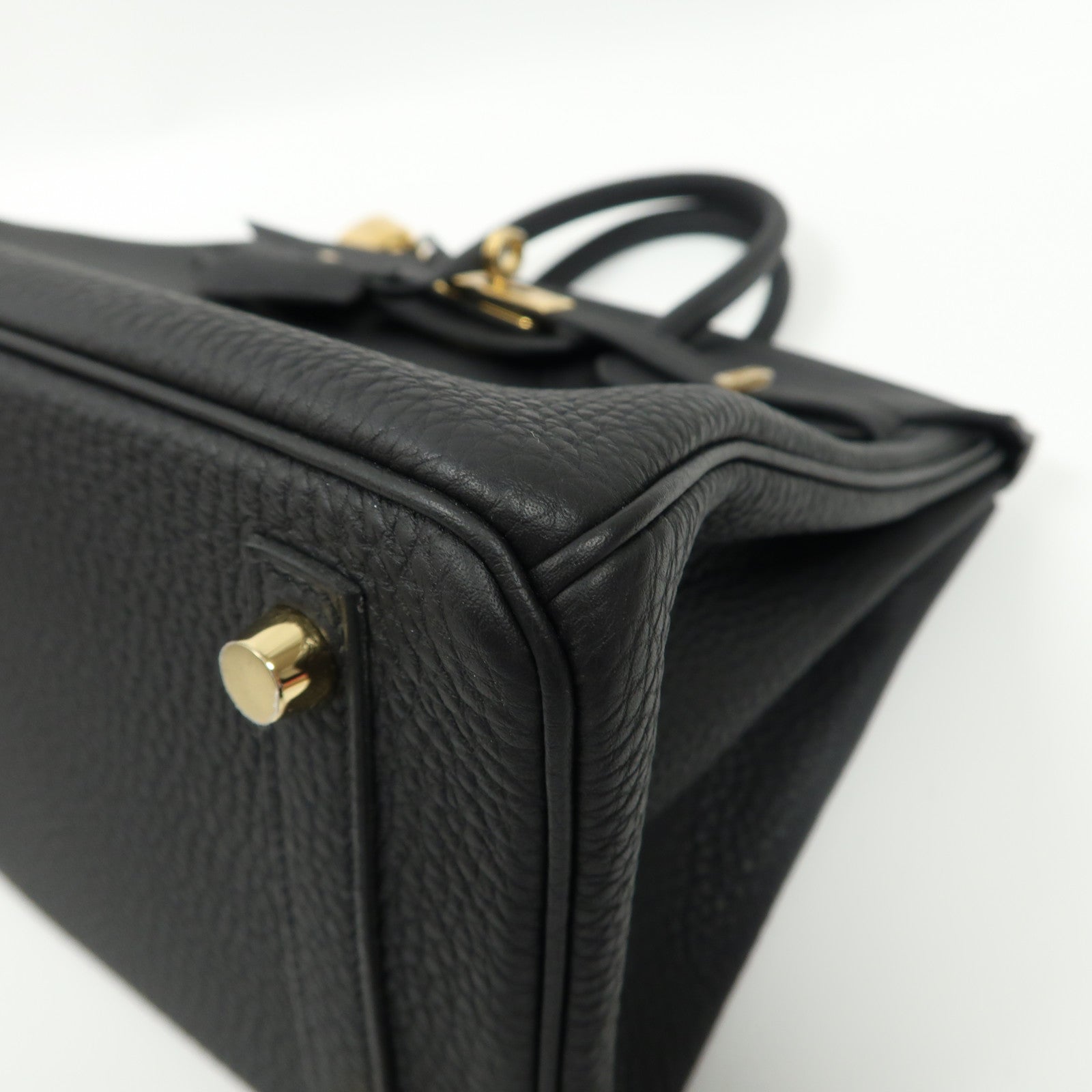 HERMES Togo皮革Birkin 25金扣手挽袋黑色