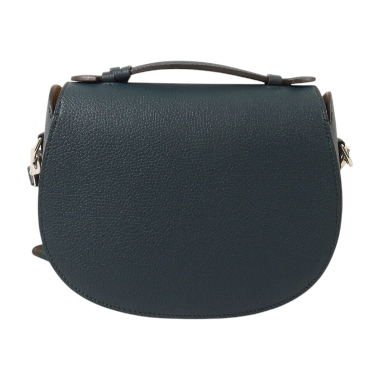 SELECTION 牛皮皮革Moynat Shoulder銀扣手挽肩背兩用袋