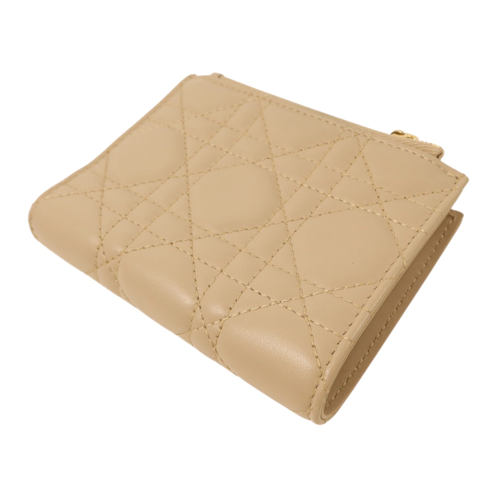 Dior 牛皮皮革Lady Dior Dahlia Wallet金扣錢包