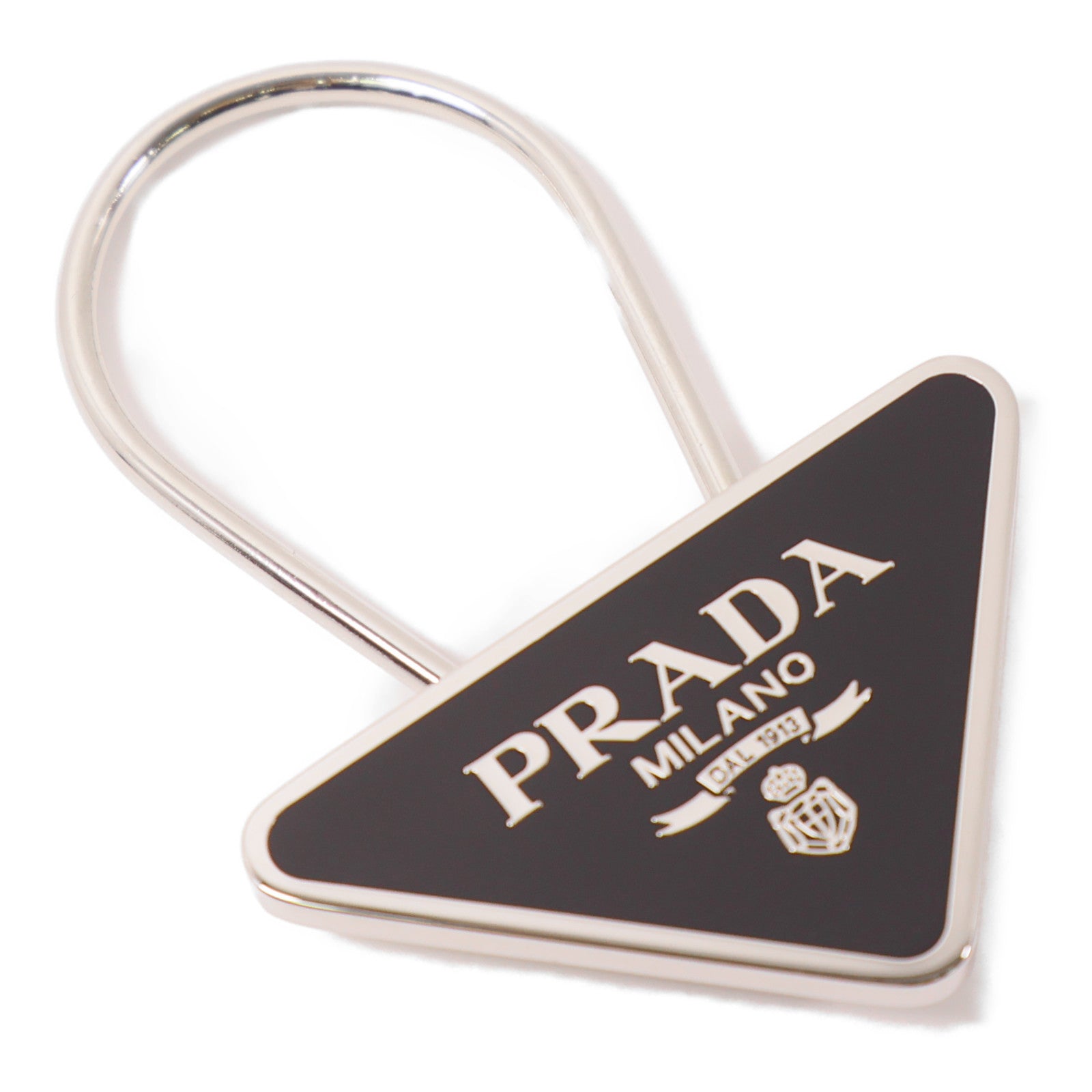 PRADA 金屬Key Ring鎖匙扣黑色/銀色