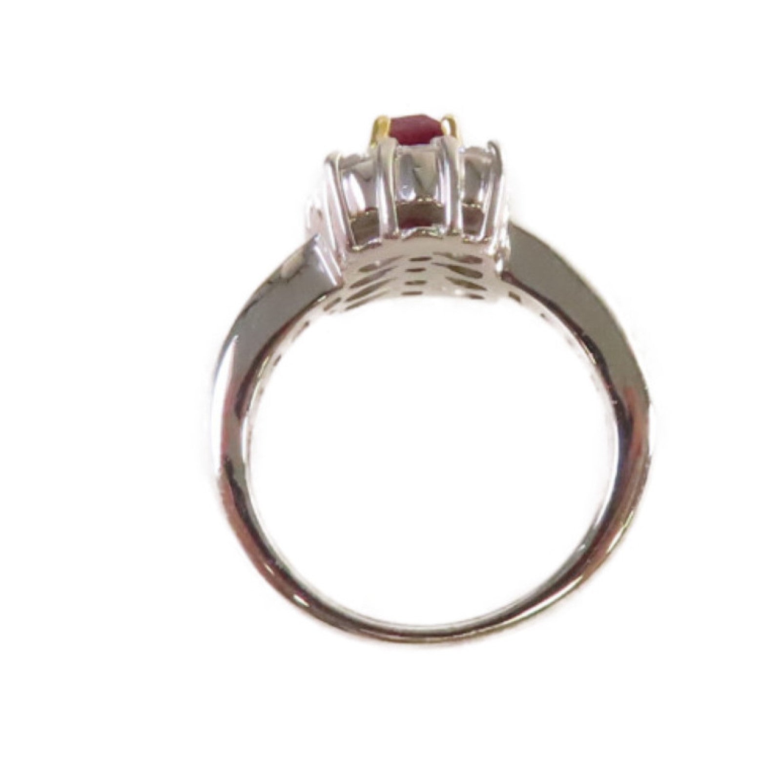 JEWELRY 【激減優惠】PT900鉑金/18K黃金/1.58ct紅寶石/1.38ct鑽石Ruby Ring戒指US#6.25