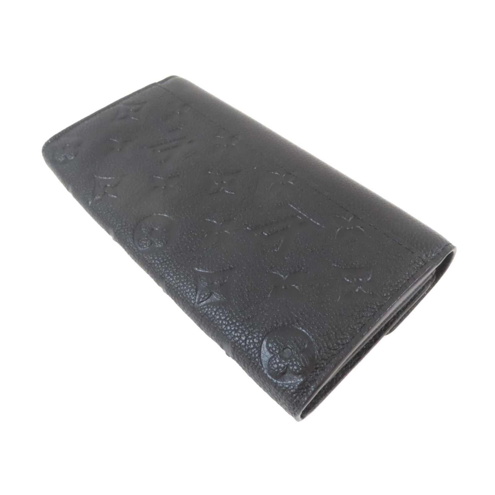 LOUIS VUITTON Monogram Empreinte Sarah金扣啪鈕長錢包黑色