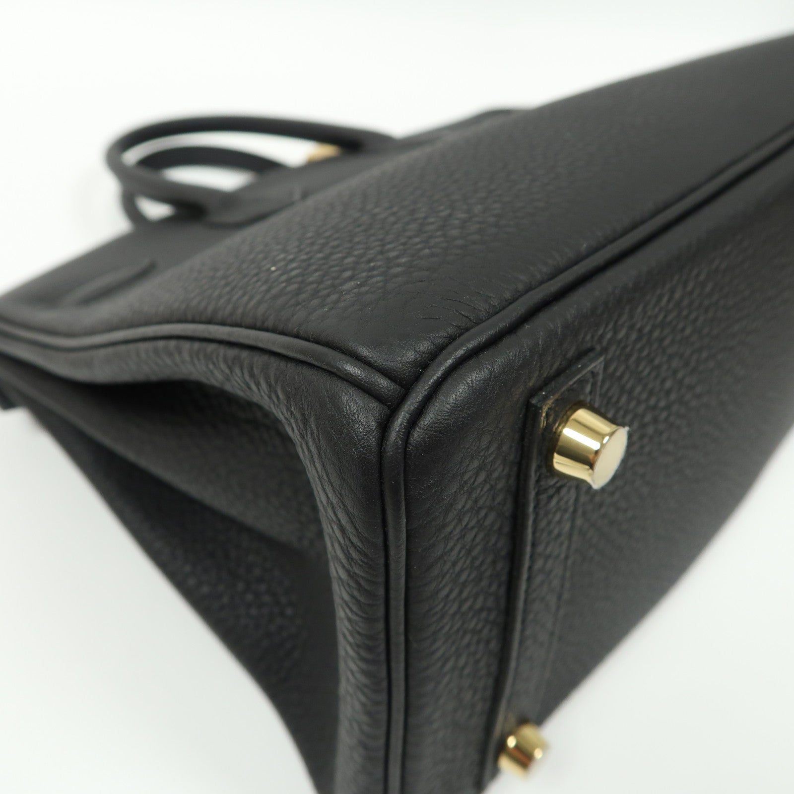 HERMES Togo皮革Birkin 25金扣手挽袋黑色