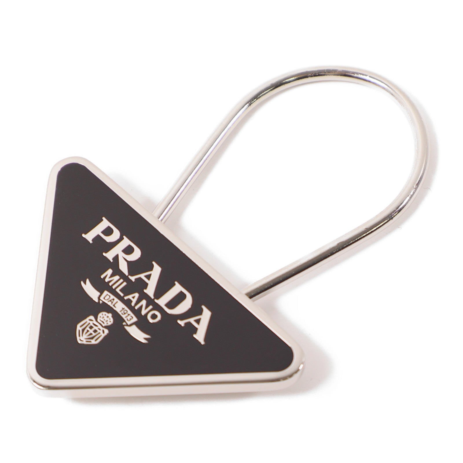 PRADA 金屬Key Ring鎖匙扣黑色/銀色