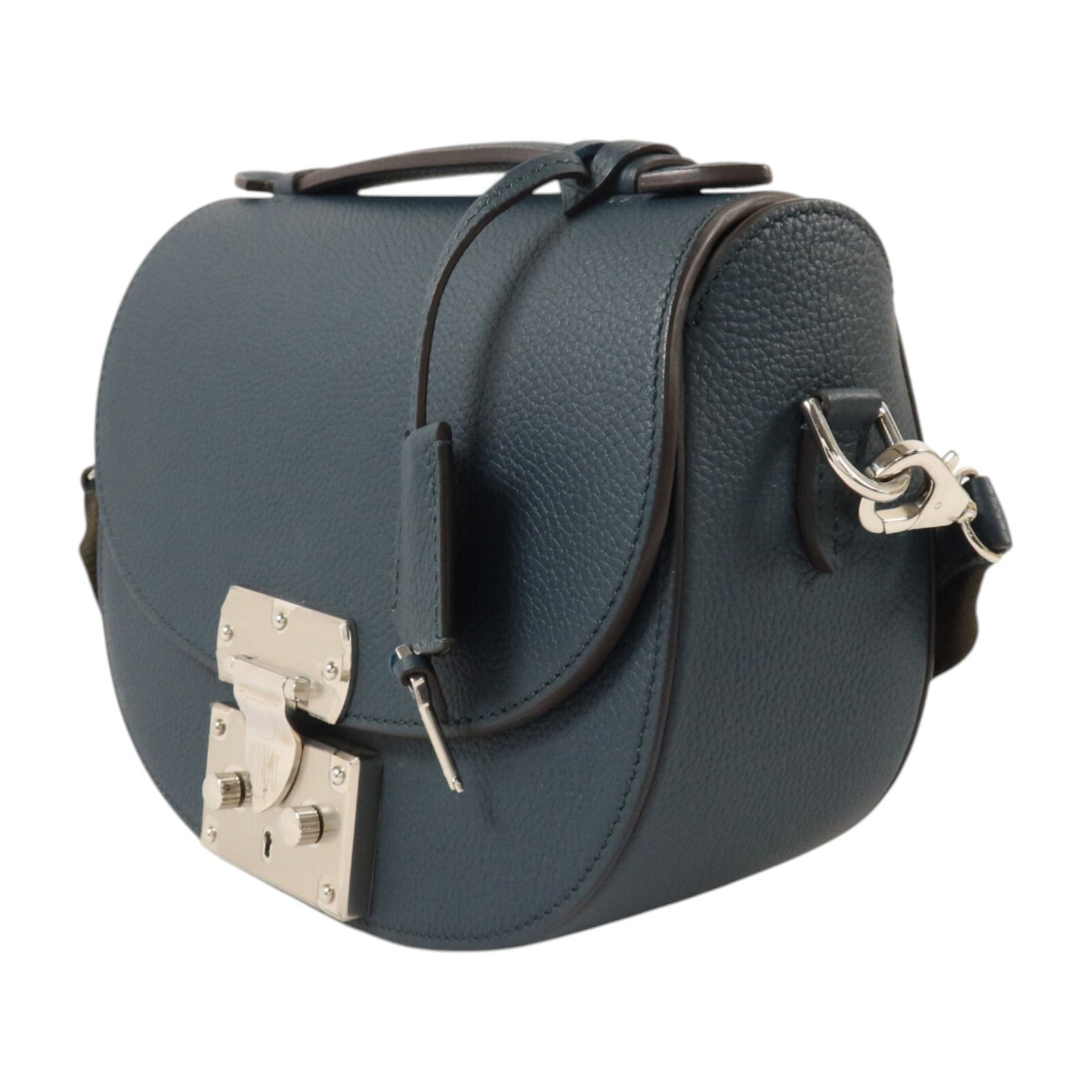 SELECTION 牛皮皮革Moynat Shoulder銀扣手挽肩背兩用袋
