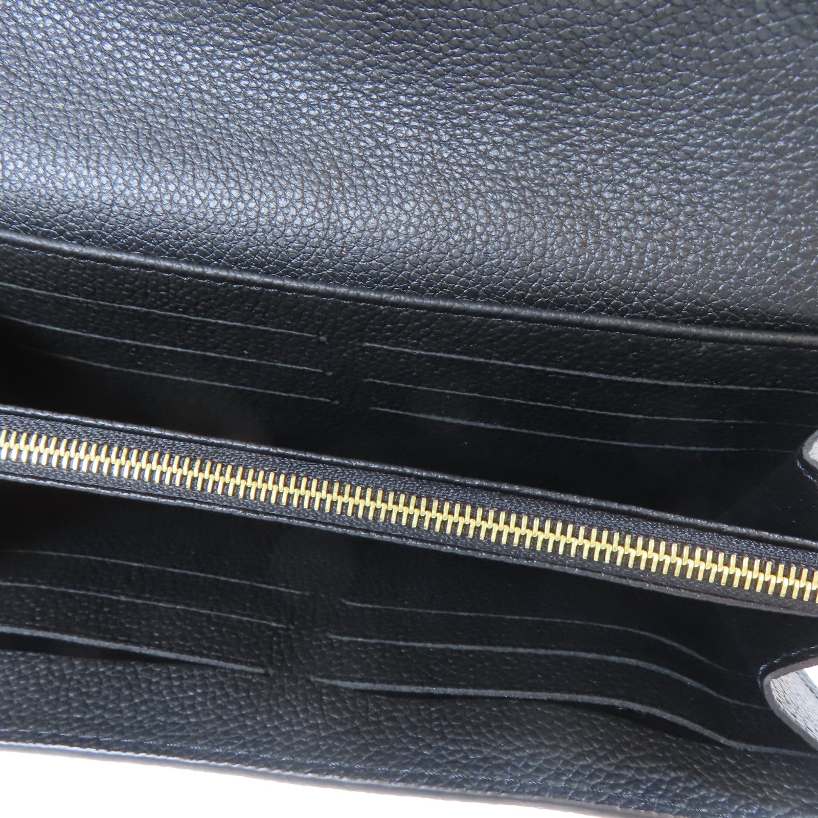 LOUIS VUITTON Monogram Empreinte Sarah金扣啪鈕長錢包黑色