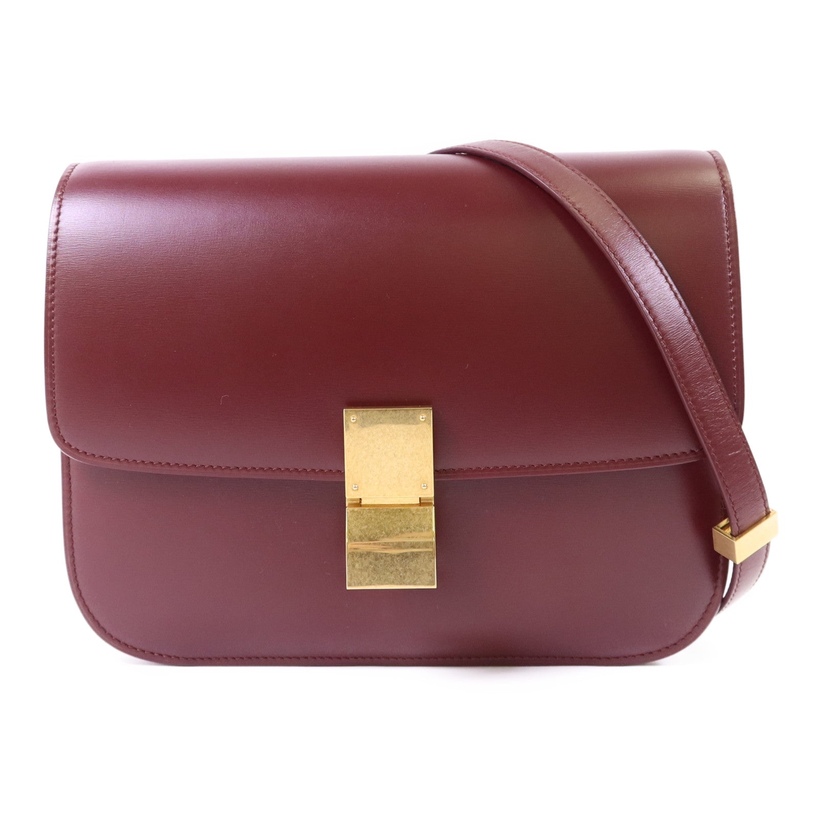 CELINE 牛皮皮革Shoulder Bag金扣肩背袋