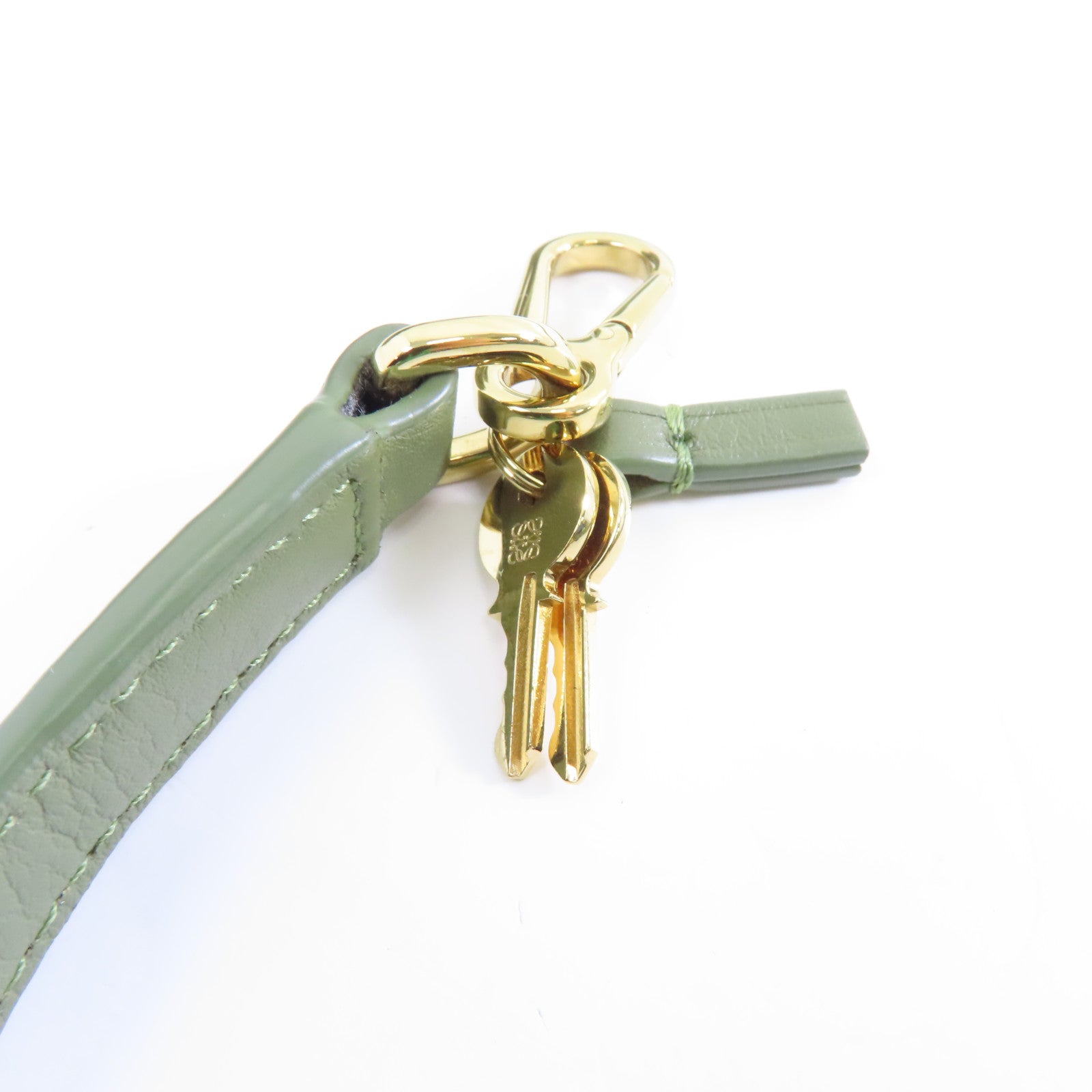 LOEWE 帆布/牛皮皮革Amazona 16金扣手挽肩背兩用袋綠色