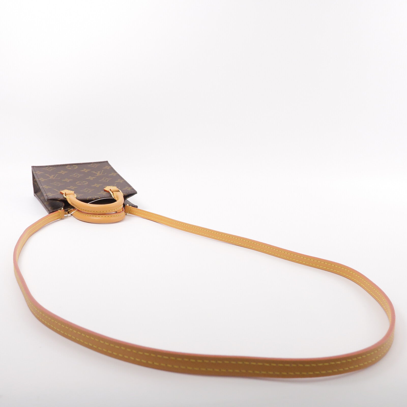 LOUIS VUITTON Monogram Petit Sac Plat手挽肩背兩用袋