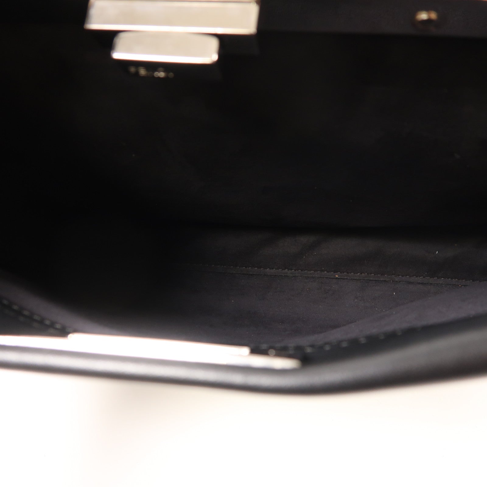 FENDI 牛皮/蛇皮皮革Peekaboo銀扣手挽肩背兩用袋