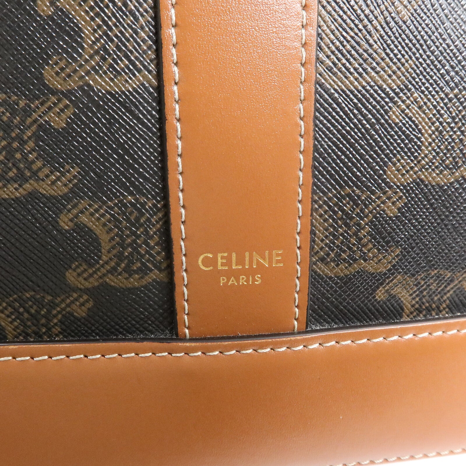 CELINE 塗層帆布Triomphe Small Bucket Bag肩背袋