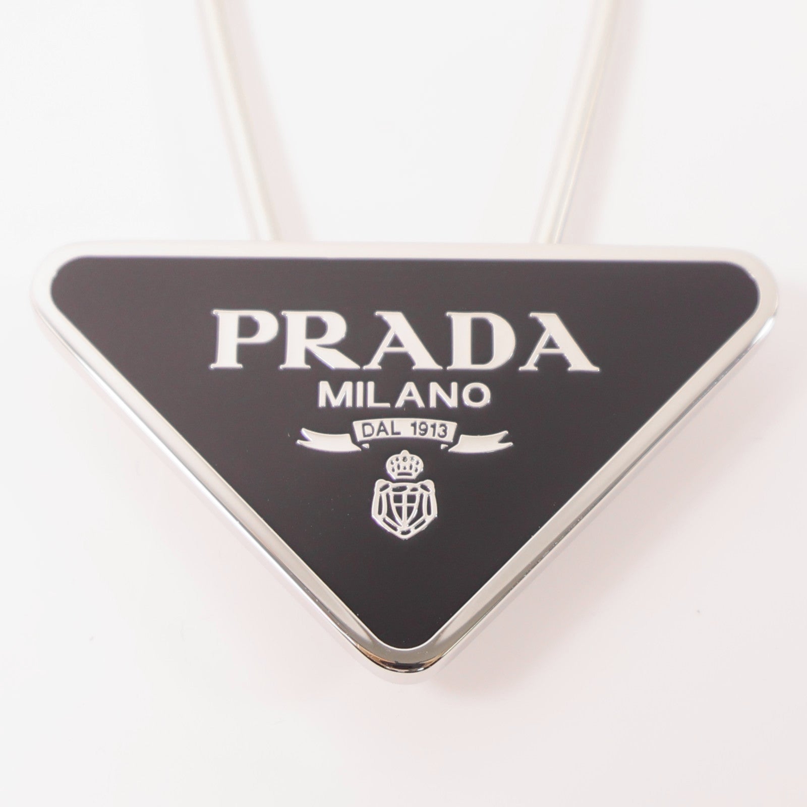 PRADA 金屬Key Ring鎖匙扣黑色/銀色